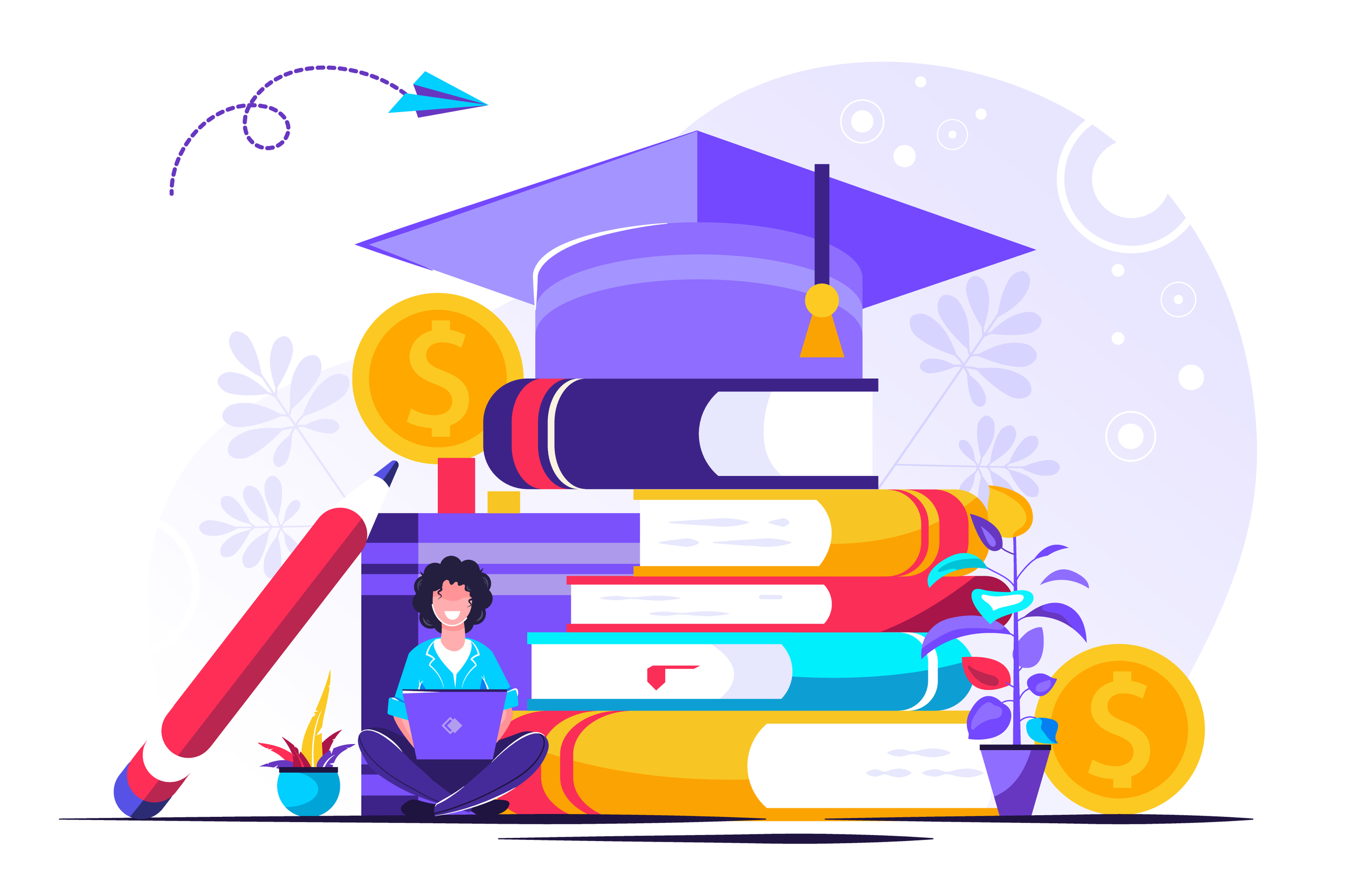 Student,Loans,Vector,Illustration.,Flat,Tiny,Study,Finance,Persons,Concept.